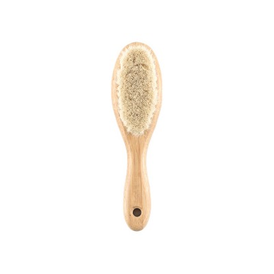 2021 hot sale bamboo cleaning brush hair brush bamboo oval customized goat soft bristle baby brush