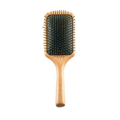 eco friendly hair brush soft bristle bamboo  wooden hair brush boar bristle  paddle brush logo printed