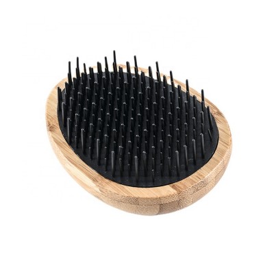 natural small wooden hairbrush egg shape detangle wooden bamboo hairbrush oval eco-friendly personalized hair brush